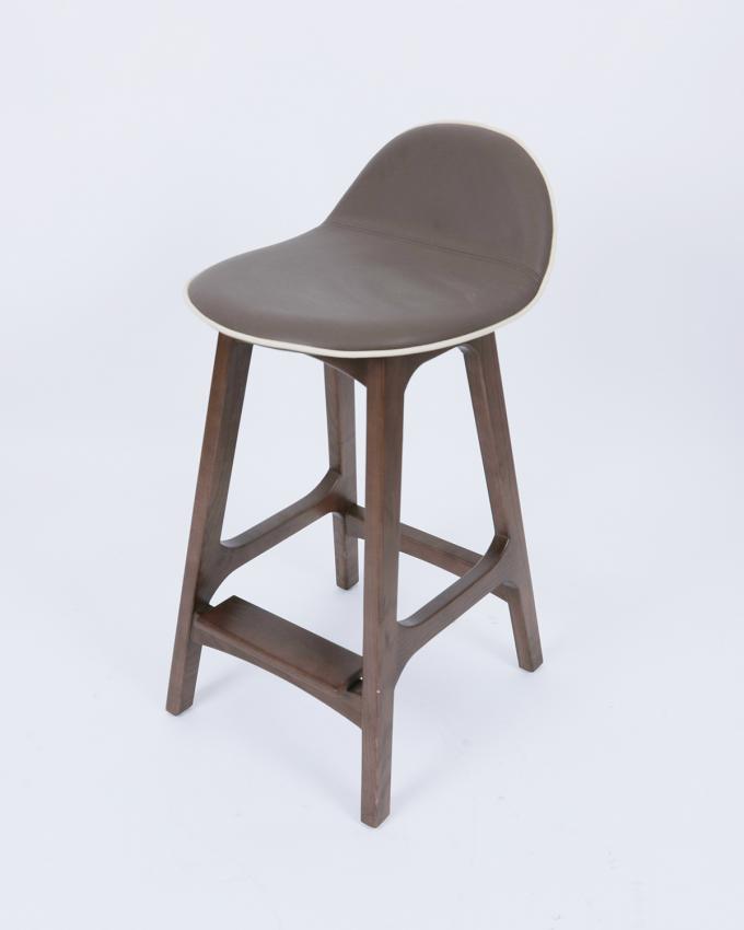 Solid Wood Barstool Luxury Vinyl For Dining Room Restaurant 1