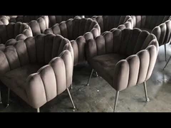 Modern dining chair with golden stainless steel legs