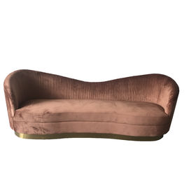 Yellow velvet  chesterfield sofa  for living room sofa with gloden metal  base