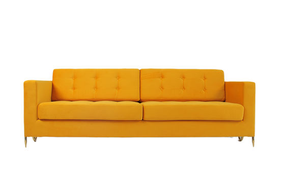 ซื้อ Modern Living Room Velvet Fabric Sofa Couch 2240x960x820mm การผลิตออนไลน์