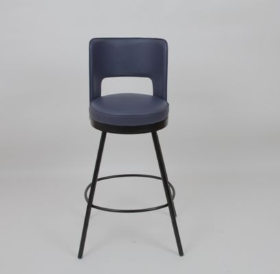 ราคาดี Blue Fabric Cushion Black Metal Frame Bar Stool For Living Room Modern Luxury ออนไลน์