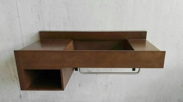 ราคาดี Floating Modern Bathroom Vanity Cabinets Brown Color With Professional Custom ออนไลน์