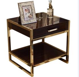 ราคาดี High End Hotel Bedside Tables 1 Drawer For 5 Star , Marble Top Nightstand ออนไลน์