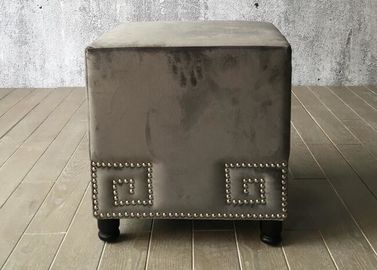 ราคาดี Velvet Fabric Bedroom Ottoman Bench Cube For End Bed , Grey Color ออนไลน์