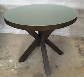 ราคาดี 6MM Tempered Glass Top Round Dining Table Hotel Interior Furniture ISO Listed ออนไลน์