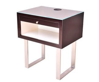 ราคาดี Bedroom Solid Wood Night Stand For 5 Star Hotel / Metal Frame Bed Side Tables ออนไลน์