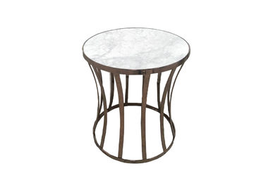 ราคาดี Gold Metal Base Living Room Side Tables For Hotel Furniture , Modern Round Coffee Table ออนไลน์