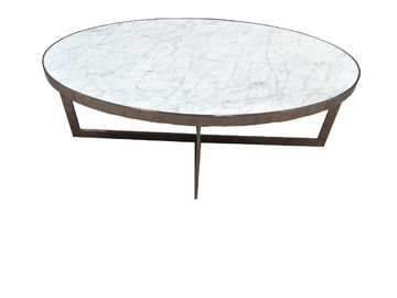 ราคาดี Indoor Furniture Stone Top Living Room Coffee Table White Quartz With Metal Base ออนไลน์