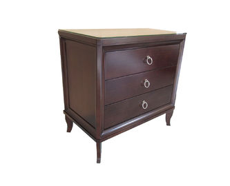 ราคาดี 3 Drawer Walnut Finish Hotel Bedside Tables King Size Wooden Night Stand ออนไลน์
