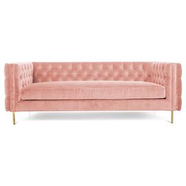 ราคาดี Home furniture Pink Velvet Fabric Event Furniture Rental with 4 Golden Metal leg solid wood Base Sofa Sets ออนไลน์