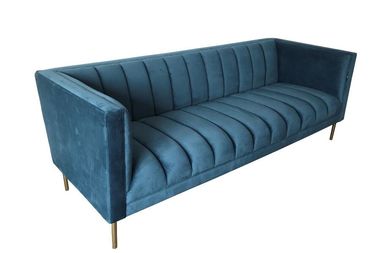 ราคาดี 2018 New model blue couch fabric upholstery furniture for wedding rental Metal sofa ออนไลน์