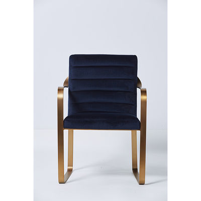 ราคาดี Popular Modern Contracted Blue Velvet Living Room Chair With Metal Base Brushed Brass ออนไลน์