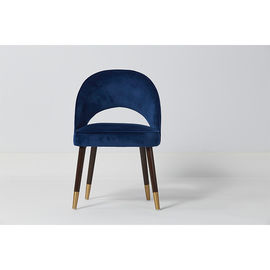 ราคาดี Fashion Concreted Blue Velvet Fabric Dining Chairs With Solid Wood And Metal Feet ออนไลน์