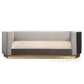 ราคาดี Comfortable Living Room Sofa Mosaic Contrast Color Leather With Chenille Soft Sponge Cushion ออนไลน์