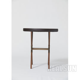 ราคาดี Circular Upholstered Top Luxury Hotel Bedroom Furniture X Base Solid Wood Legs Drink Table ออนไลน์