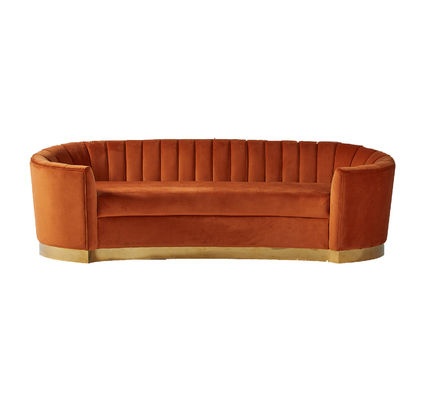 ราคาดี European Style Modern Fabric Orange Velvet Curved Sofa ออนไลน์