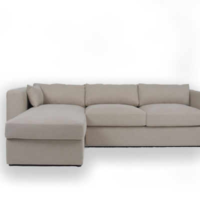 ราคาดี Contemporary 3 Seater L Shape Fabric White Velvet Sectional Sofa ออนไลน์