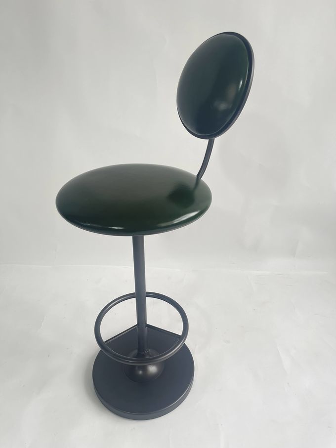 Pub Counter High Barstool With T Shaped Soft Back & Footrest 0